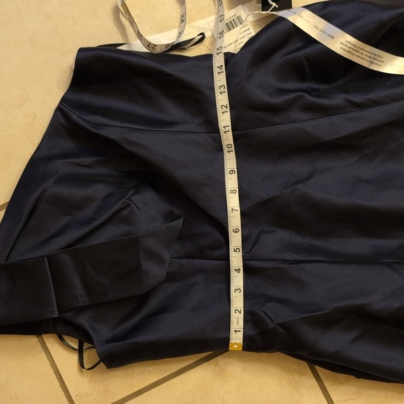 NWT Alfred Sung Maxi Dress Midnight Blue One Shoulder Gown Size 10 - Picture 10 of 14